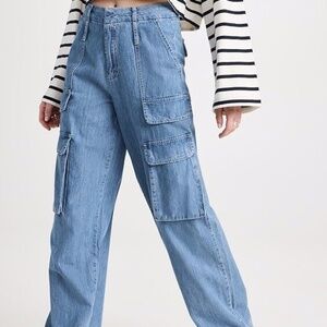 FRAME Womens Relaxed High Waist Straight Leg Cargo Jeans Size 28